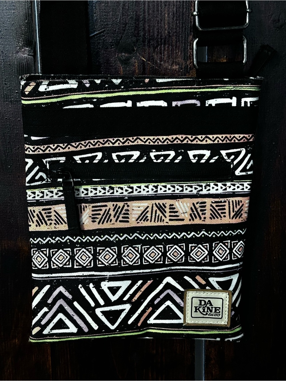 Dakine Black and White Aztec Crossbody Bag